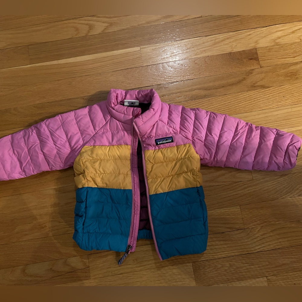 Patagonia Kids Pink and Purple Puffer Jacket